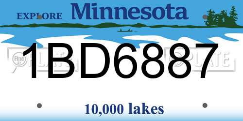 1BD6887 Minnesota License Plate