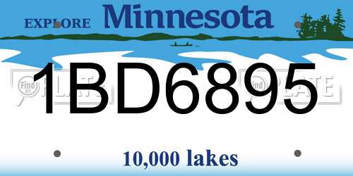 1BD6895 Minnesota License Plate
