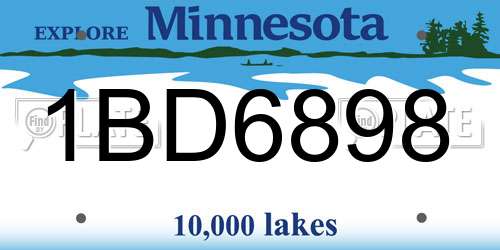 1BD6898 Minnesota License Plate