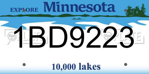 1BD9223 Minnesota License Plate