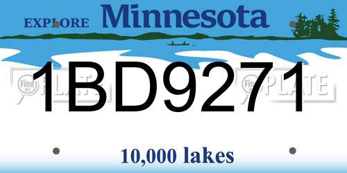 1BD9271 Minnesota License Plate