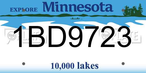 1BD9723 Minnesota License Plate