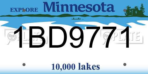 1BD9771 Minnesota License Plate