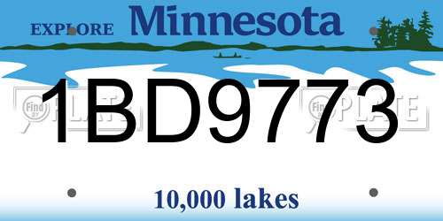 1BD9773 Minnesota License Plate