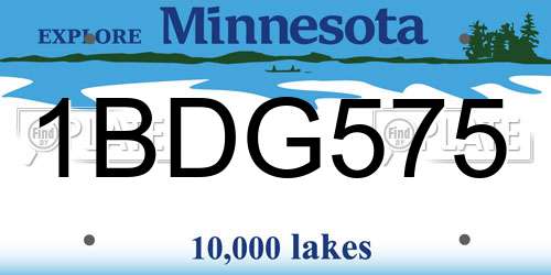 1BDG575 Minnesota License Plate