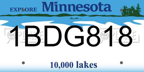1BDG818 Minnesota License Plate
