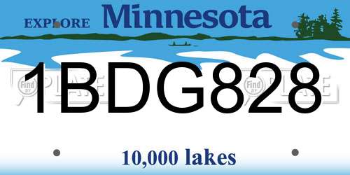1BDG828 Minnesota License Plate