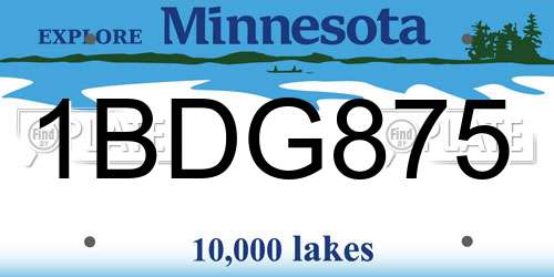 1BDG875 Minnesota License Plate