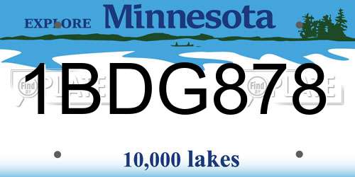 1BDG878 Minnesota License Plate