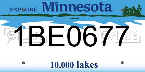 1BE0677 Minnesota License Plate