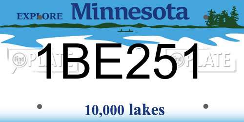 1BE251 Minnesota License Plate