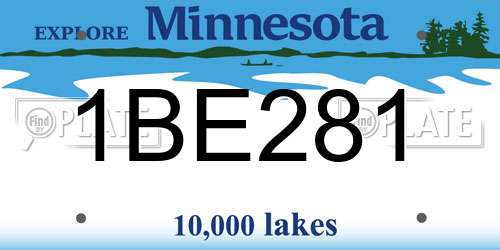 1BE281 Minnesota License Plate