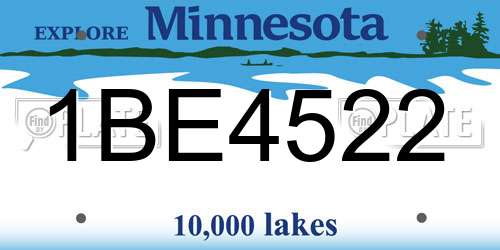 1BE4522 Minnesota License Plate