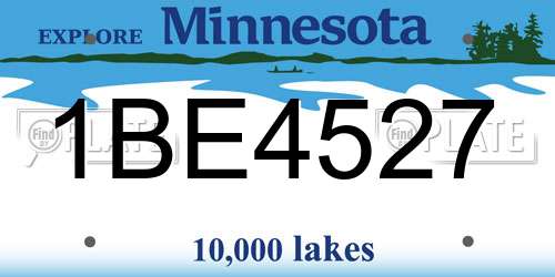 1BE4527 Minnesota License Plate