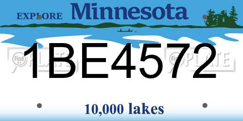 1BE4572 Minnesota License Plate