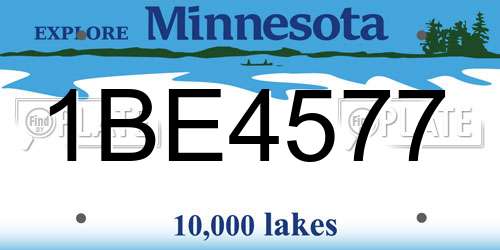 1BE4577 Minnesota License Plate
