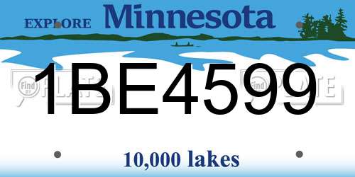 1BE4599 Minnesota License Plate