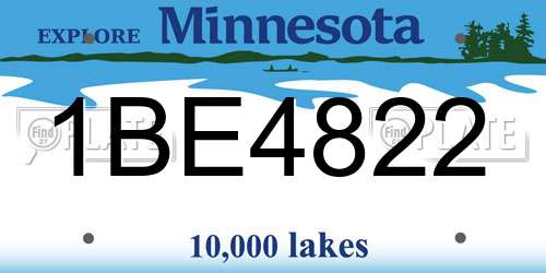 1BE4822 Minnesota License Plate