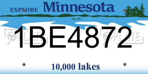 1BE4872 Minnesota License Plate
