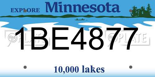 1BE4877 Minnesota License Plate