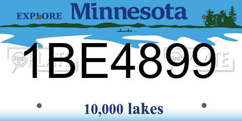 1BE4899 Minnesota License Plate