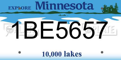1BE5657 Minnesota License Plate