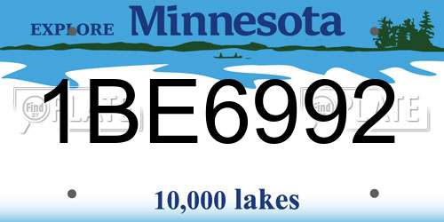 1BE6992 Minnesota License Plate