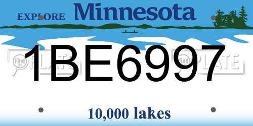 1BE6997 Minnesota License Plate