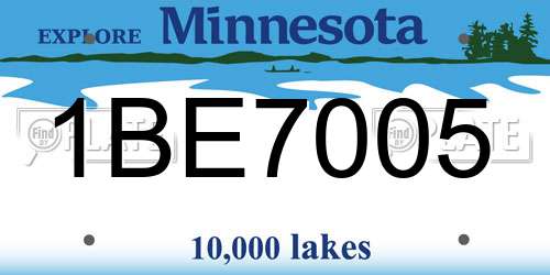 1BE7005 Minnesota License Plate