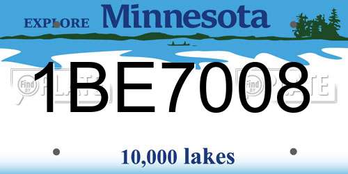 1BE7008 Minnesota License Plate