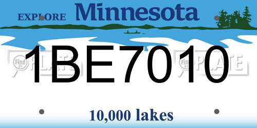 1BE7010 Minnesota License Plate