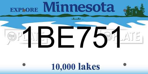 1BE751 Minnesota License Plate