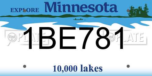 1BE781 Minnesota License Plate