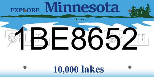 1BE8652 Minnesota License Plate