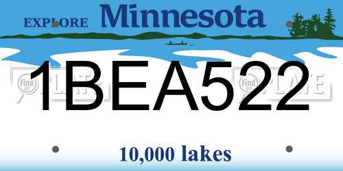 1BEA522 Minnesota License Plate