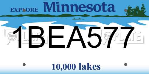 1BEA577 Minnesota License Plate