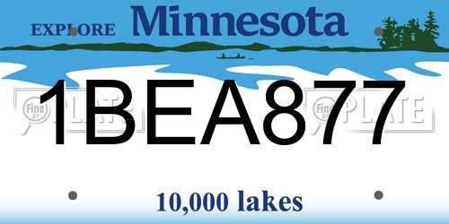 1BEA877 Minnesota License Plate