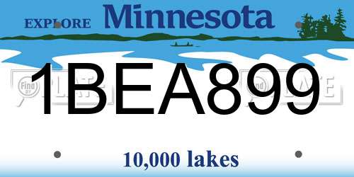 1BEA899 Minnesota License Plate