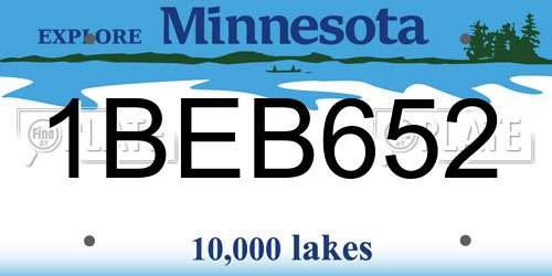 1BEB652 Minnesota License Plate