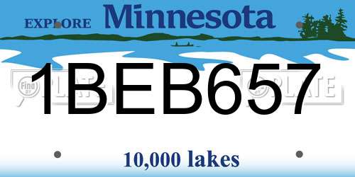 1BEB657 Minnesota License Plate