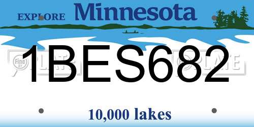1BES682 Minnesota License Plate