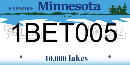 1BET005 Minnesota License Plate