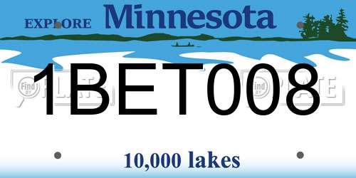 1BET008 Minnesota License Plate