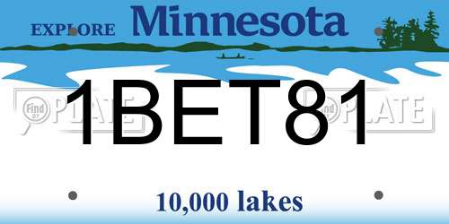 1BET81 Minnesota License Plate