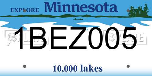 1BEZ005 Minnesota License Plate
