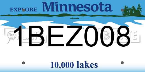 1BEZ008 Minnesota License Plate