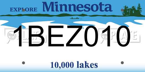 1BEZ010 Minnesota License Plate