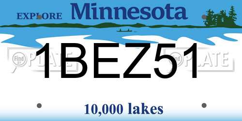 1BEZ51 Minnesota License Plate
