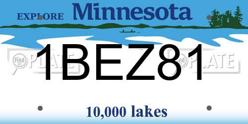1BEZ81 Minnesota License Plate