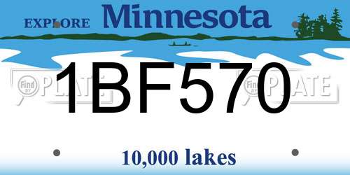 1BF570 Minnesota License Plate